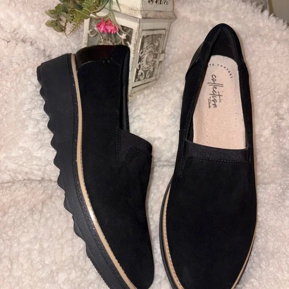 Clarks Black Women's Loafers NEW - Picture 4 of 6